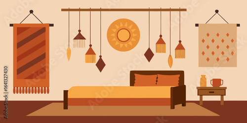 rustic boho bedroom woven wall hangings