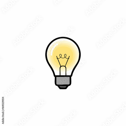 Vector Art of Light Bulb Illustration with Glowing Effect for Creative Projects, Design Blogs, Educational Materials, and Social Media Content  