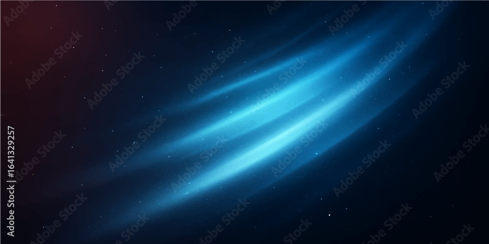Obraz premium A dark blue nebula glows with bright stars and motion in the deep space of the universe
