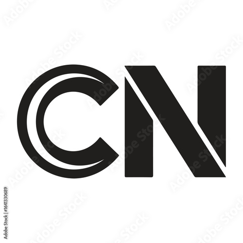 vector illustration of a letter cn