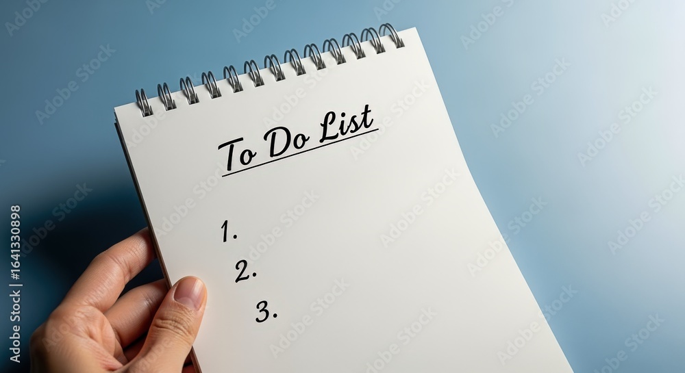 To Do List on Notepad with Hand: Business Planning and Productivity Concept for Organization