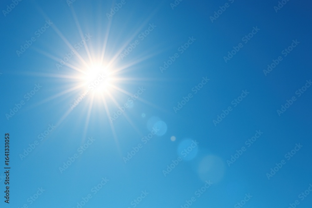 Obraz premium Bright sun in clear sky