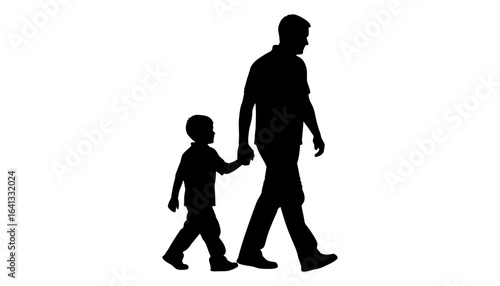 Silhouette of a family people.