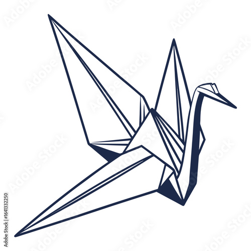 origami crane isolated on white