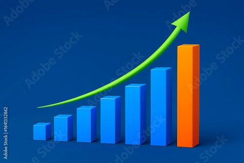 Free Download Upward trending bar graph with green arrow indicating growth and success - GFXLoad