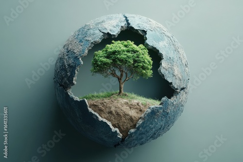 Earth Bloom New life emerges from a shattered world Hope grows in nature s on transparent background