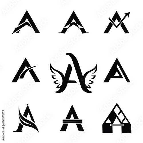 monogram, logo, letter A, minimalist, elegant, luxury, vintage, modern, serif, sans-serif, calligraphy, initials, branding, identity, custom, decorative, geometric, bold, classic, stylish, ornate, art