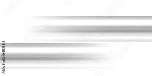 Grey line halftone gradation texture. Fading diagonal stripe gradient background. Simple Illustration for backdrop. 3D Vanishing thin parallel line wallpaper for overlay modern.