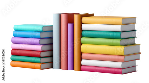 Wallpaper Mural Stacked Reads: A visually appealing arrangement of colorful books. A literary feast for the eyes, each spine a promise of untold stories, waiting to be discovered. Torontodigital.ca