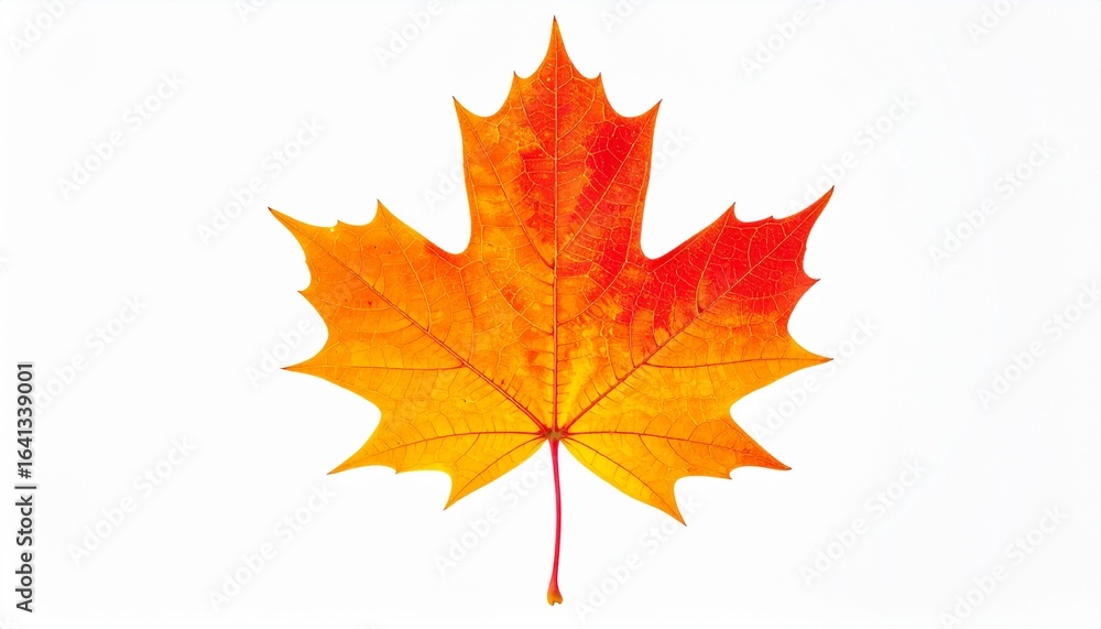 Hyper Realistic Maple Leaf Isolated on White Background, Editorial Use Hyper Realistic Maple Leaf Isolated on White Background, Editorial Use