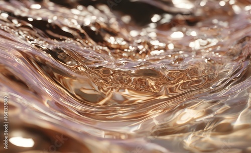 Wallpaper Mural Abstract liquid, golden brown ripples Torontodigital.ca