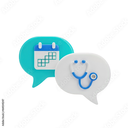 3d icon of medical appointment and consultation icons isolated on transparent background