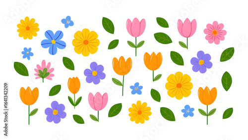 Colorful tulips blossom in a seamless floral pattern, perfect for spring nature designs