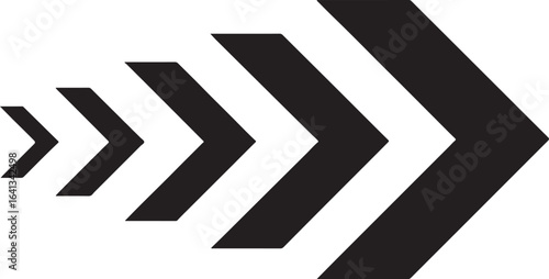 Bold Black Chevron Arrows Progression white graphic