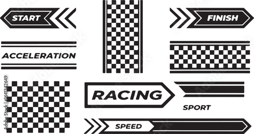 Racing elements start finish acceleration sport speed