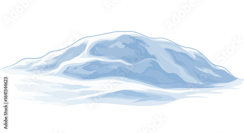 Snowcovered mound in blue and white hues