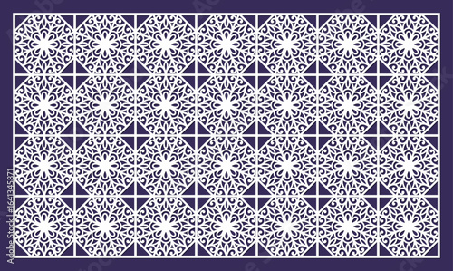 Laser cut panel template seamless pattern for decorative screen or stencil design vector