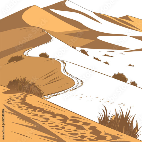 sand dunes and mountains