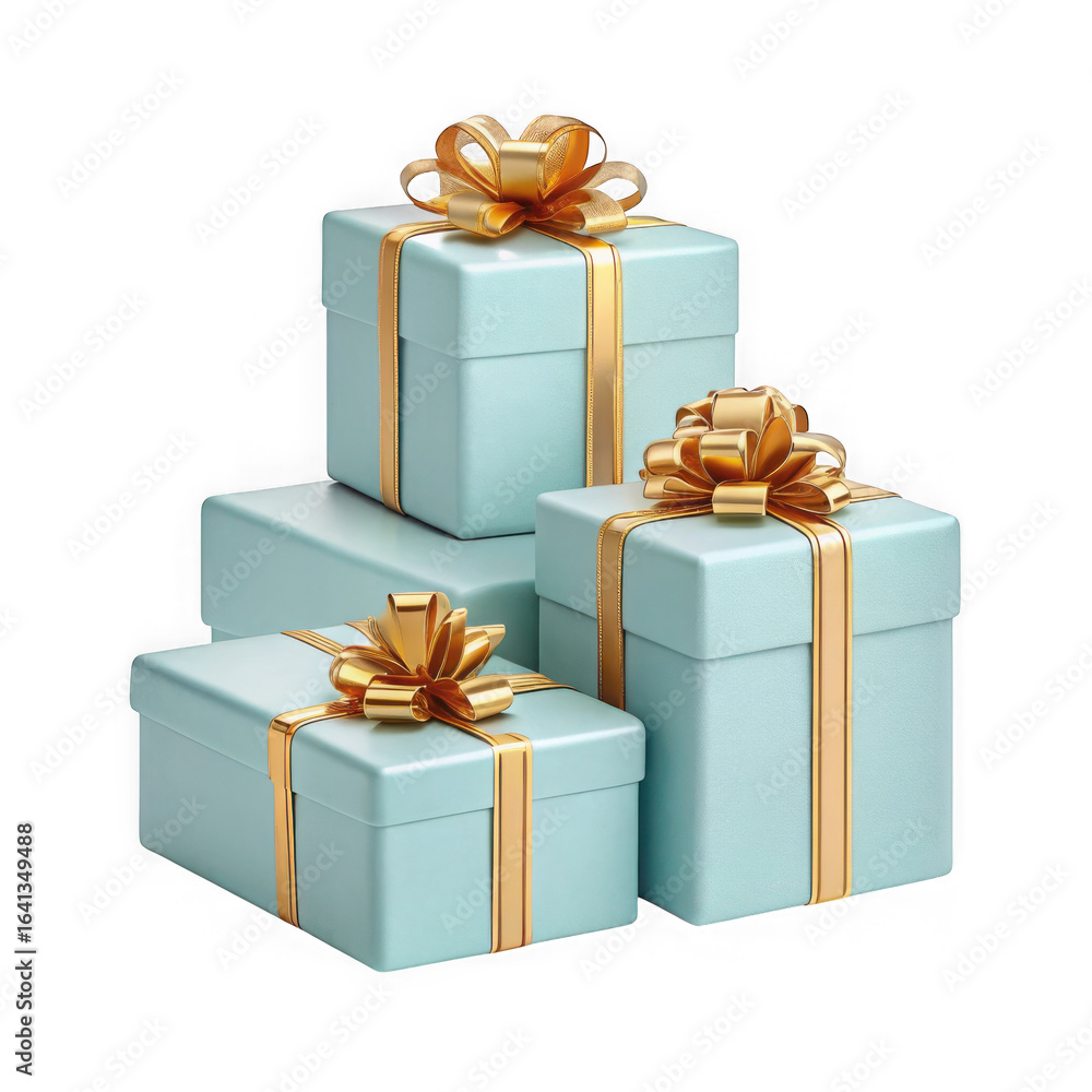Obraz premium Stack of gifts isolated on transparent background