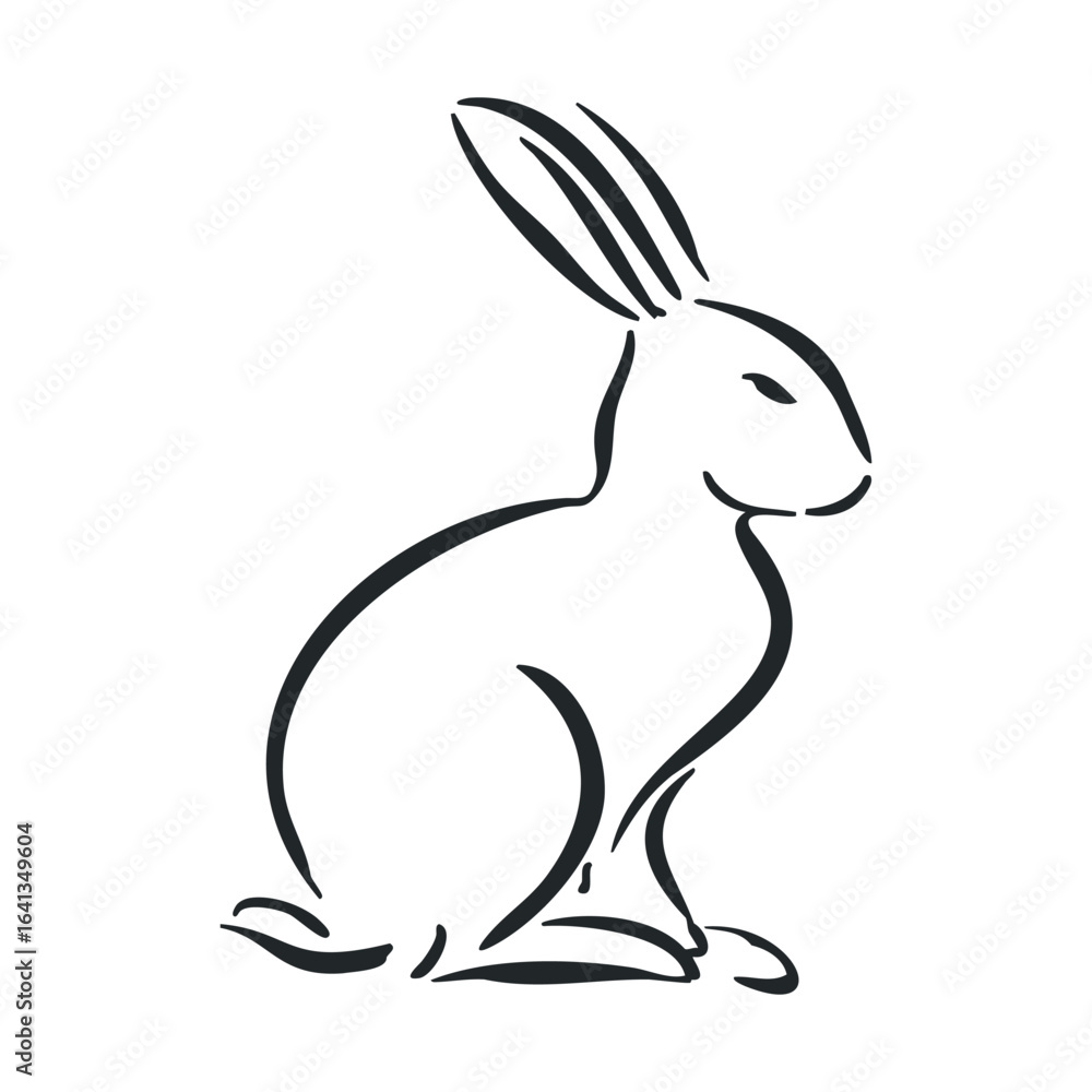Obraz premium Elegant rabbit silhouette design for spring celebration or decoration