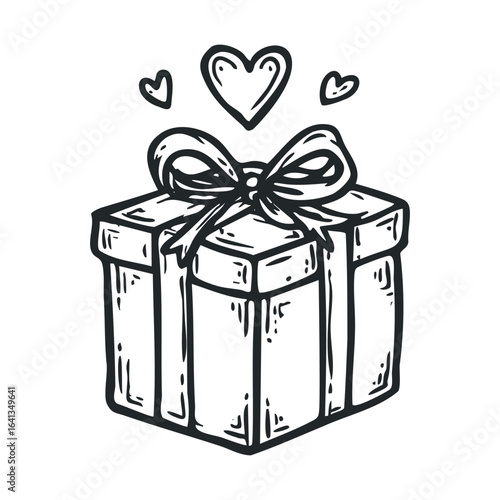 Gift box with love hearts for celebrations and special occasions