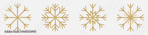 Golden snowflake icons