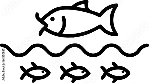 Artistic illustration of a fish swimming gracefully in a flowing river
