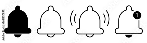 Notification bell icon set