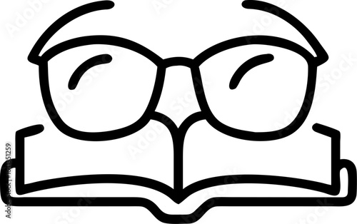 Reading glasses resting on an open book suggesting learning and knowledge