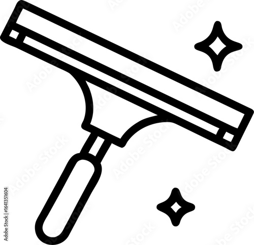 Professional window cleaning squeegee tool illustration