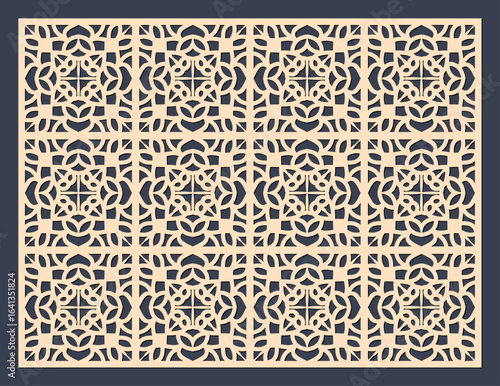 Geometric pattern for laser cutting, cnc router, plasma cutting, and vinyl cutting, abstract background vector