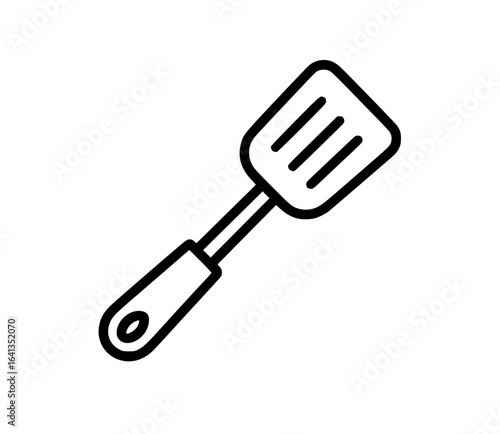 Line art illustration of kitchen spatula