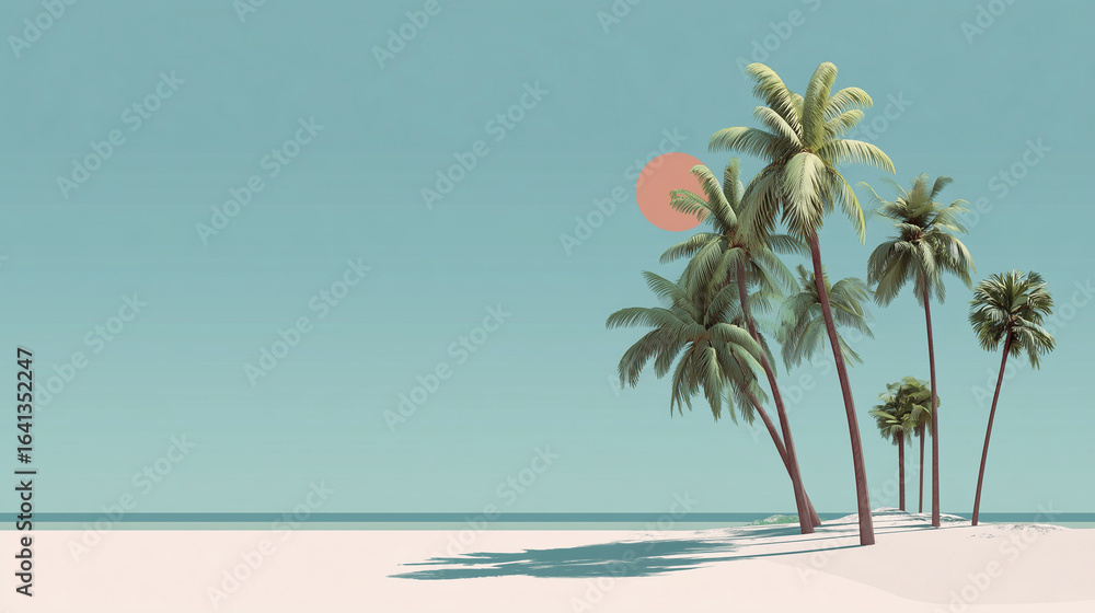 Obraz premium Minimalist tropical beach background