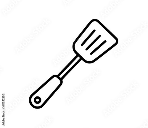 Line art illustration of kitchen spatula