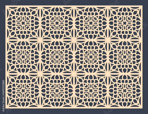 Intricate geometric pattern for laser cutting or cnc milling, decorative panel design vector