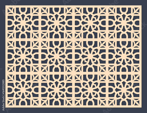 Decorative geometric pattern for laser cutting, cnc routing, and architectural elements vector