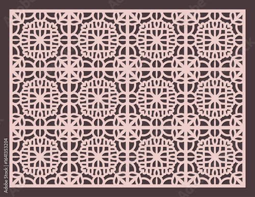 Seamless geometric pattern for laser cutting or cnc routing, intricate decorative panel design vector