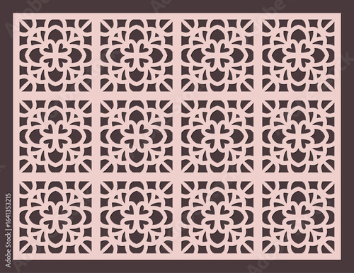 Seamless decorative geometric pattern for laser cutting, cnc routing, or stencil design template vector