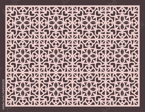 Seamless decorative pattern for laser cutting or cnc routing, intricate geometric arabesque design vector