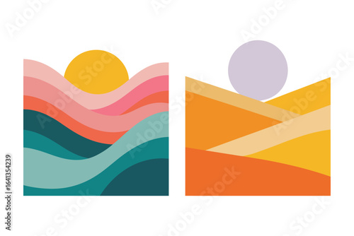 collection of geometric abstract posters.  geometric wall art collection.  vector  of a geometric shape.