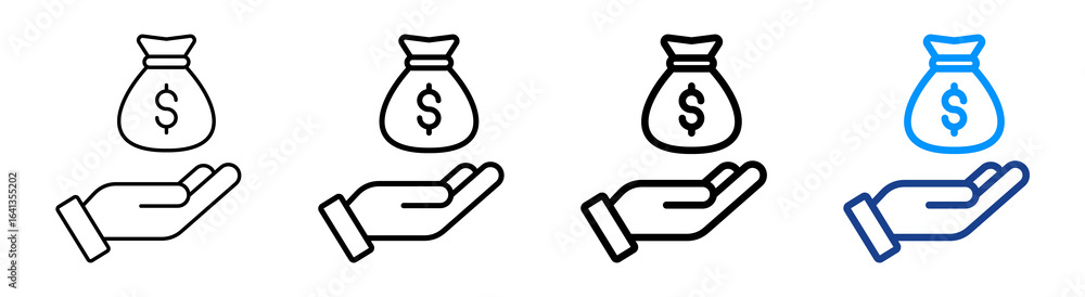Cost Icon Multiple Outline Collection Set Cost Icon Multiple Outline Collection Set