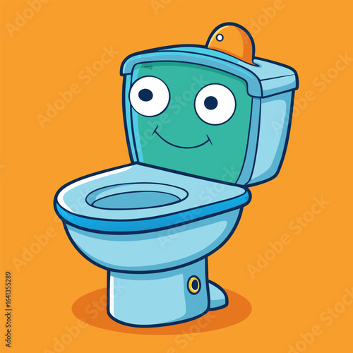 Happy Toilet Cartoon Character