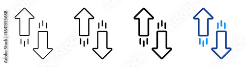 Up And Down Arrows Icon Multiple Outline Collection Set