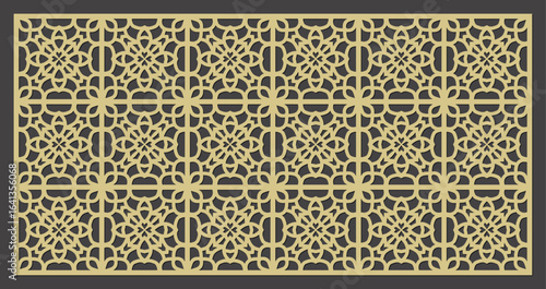  laser cut templates with geometric pattern. For metal cutting, wood carving, panel decor