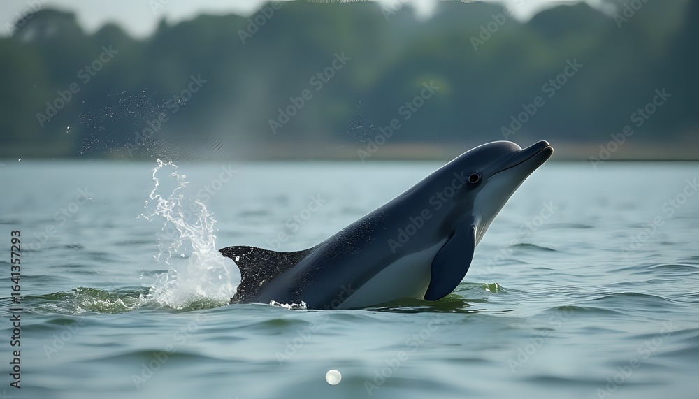 Fototapeta premium Dolphin Leaping from Water