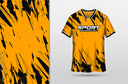 Sport jersey design with yellow abstract background