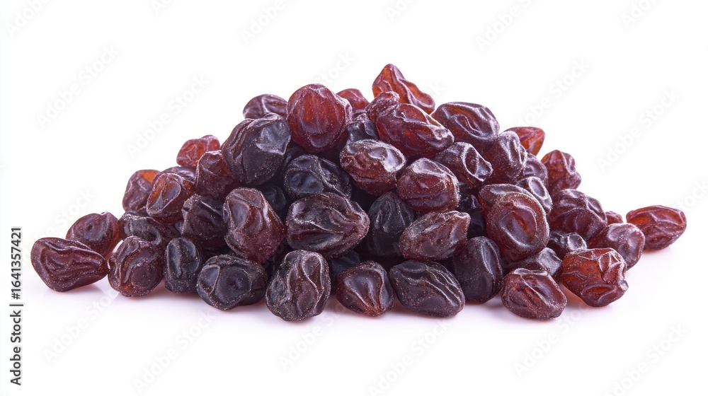 A Close-Up of a Pile of Dark Brown Raisins A Close-Up of a Pile of Dark Brown Raisins