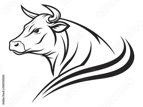 Farm Fresh Logo of Catttel Company. A stylized, vintage-inspired logo for Cattel featuring a profile of a cow in a circle, with a ribbon banner displaying the company name and with a field backgroun