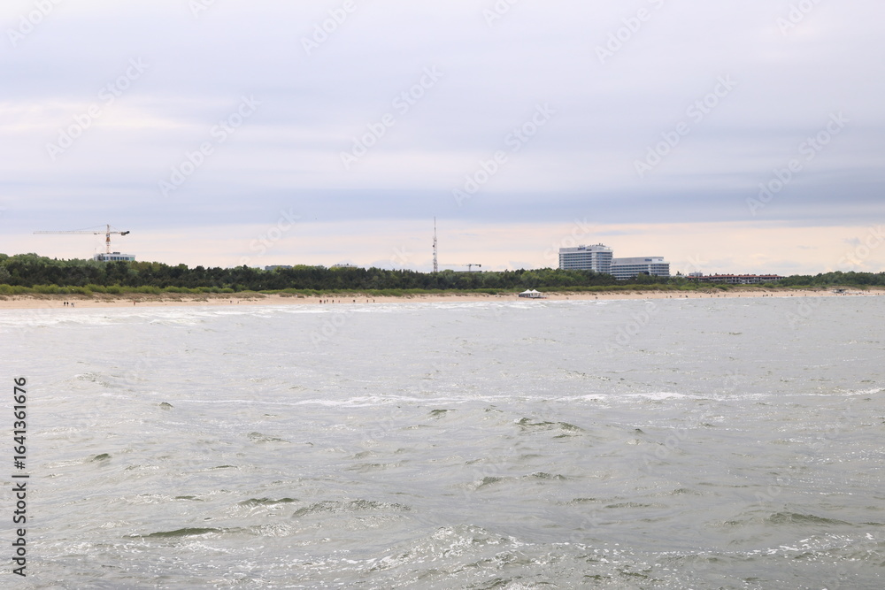 Fototapeta premium Blick auf den Hafen von Swinemünde auf der Ostseeinsel Usedom