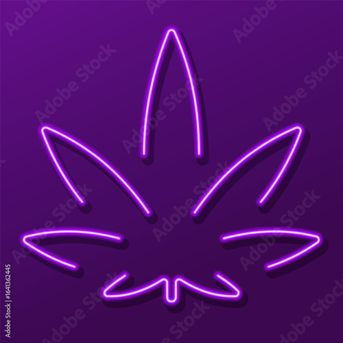 marijuana neon sign, colorful modern design trends on black background. Vector illustration.